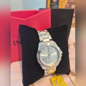 HIGH END ANGEL LINE Invicta Silver Watch with Crystal Detailing